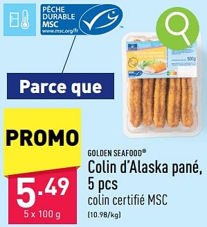 Promotions Colin d’alaska pané - Golden Seafood - Valide de 29/04/2024 à 05/05/2024 chez Aldi