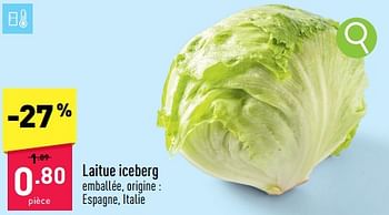 Promoties Laitue iceberg - Huismerk - Aldi - Geldig van 29/04/2024 tot 05/05/2024 bij Aldi