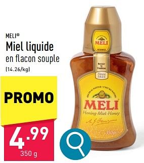 Promotions Miel liquide - Meli - Valide de 30/04/2024 à 05/05/2024 chez Aldi