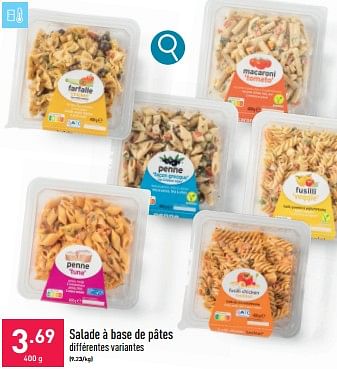 Promoties Salade à base de pâtes - Huismerk - Aldi - Geldig van 29/04/2024 tot 05/05/2024 bij Aldi