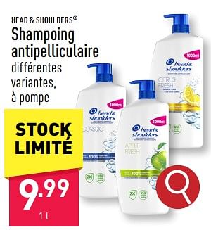 Promoties Shampoing antipelliculaire - Head & Shoulders - Geldig van 03/05/2024 tot 05/05/2024 bij Aldi