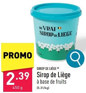 Promoties Sirop de liège - SIROP DE LIÈGE - Geldig van 30/04/2024 tot 05/05/2024 bij Aldi