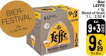 Promoties Bier leffe - Leffe - Geldig van 23/04/2024 tot 29/04/2024 bij Cora