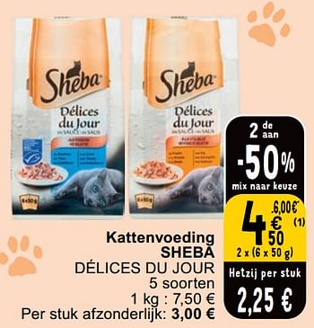 Promotions Kattenvoeding sheba délices du jour - Sheba - Valide de 23/04/2024 à 29/04/2024 chez Cora