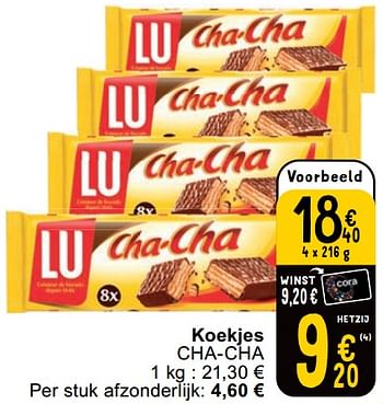 Promoties Koekjes cha-cha - Lu - Geldig van 23/04/2024 tot 29/04/2024 bij Cora