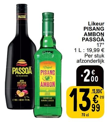 Promoties Likeur pisang ambon passoã - Huismerk - Cora - Geldig van 23/04/2024 tot 29/04/2024 bij Cora
