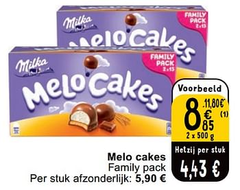 Promoties Melo cakes - Milka - Geldig van 23/04/2024 tot 29/04/2024 bij Cora