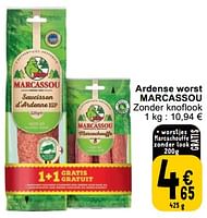 Promoties Ardense worst marcassou - Marcassou - Geldig van 23/04/2024 tot 29/04/2024 bij Cora