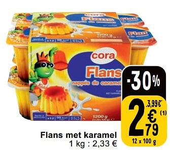 Promoties Flans met karamel - Huismerk - Cora - Geldig van 23/04/2024 tot 29/04/2024 bij Cora