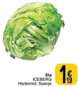 Promoties Sla iceberg - Huismerk - Cora - Geldig van 23/04/2024 tot 29/04/2024 bij Cora
