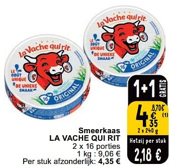 Promoties Smeerkaas la vache qui rit - La Vache Qui Rit - Geldig van 23/04/2024 tot 29/04/2024 bij Cora