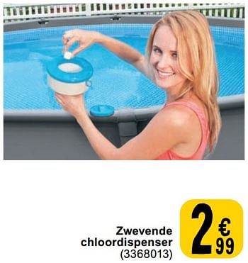 Promotions Zwevende chloordispenser - Intex - Valide de 23/04/2024 à 06/05/2024 chez Cora