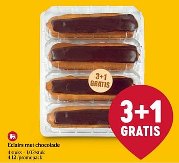 Promoties Eclairs met chocolade - Huismerk - Delhaize - Geldig van 25/04/2024 tot 01/05/2024 bij Delhaize