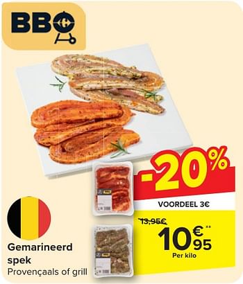 Promoties Gemarineerd spek - Huismerk - Carrefour  - Geldig van 24/04/2024 tot 06/05/2024 bij Carrefour