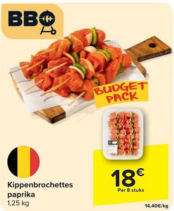 Promotions Kippenbrochettes paprika - Produit maison - Carrefour  - Valide de 24/04/2024 à 06/05/2024 chez Carrefour