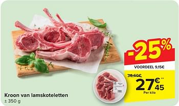 Promotions Kroon van lamskoteletten - Produit maison - Carrefour  - Valide de 24/04/2024 à 06/05/2024 chez Carrefour