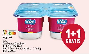 Promotions Yoghurt framboos - Inex - Valide de 25/04/2024 à 01/05/2024 chez Delhaize