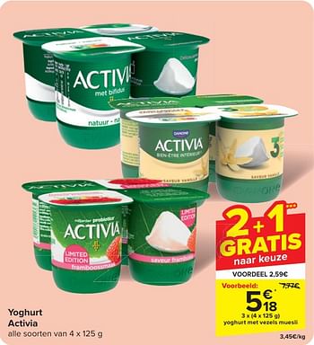 Promotions Activia yoghurt met vezels muesli - Danone - Valide de 24/04/2024 à 06/05/2024 chez Carrefour