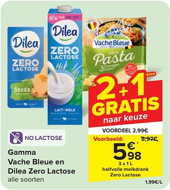 Promotions Halfvolle melkdrank zero lactose - Produit maison - Carrefour  - Valide de 24/04/2024 à 06/05/2024 chez Carrefour