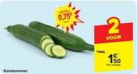 Promoties Komkommer - Huismerk - Carrefour  - Geldig van 24/04/2024 tot 06/05/2024 bij Carrefour