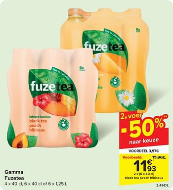 Promoties Black tea peach hibiscus - FuzeTea - Geldig van 24/04/2024 tot 06/05/2024 bij Carrefour