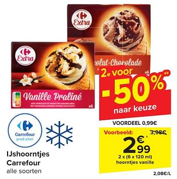 Promotions Hoorntjes vanille - Produit maison - Carrefour  - Valide de 24/04/2024 à 06/05/2024 chez Carrefour