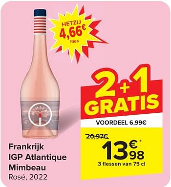 Promotions Igp atlantique mimbeau rosé - Vins rosé - Valide de 24/04/2024 à 06/05/2024 chez Carrefour
