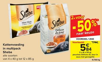 Promotions Kattenvoeding in multipack sheba - Sheba - Valide de 24/04/2024 à 06/05/2024 chez Carrefour