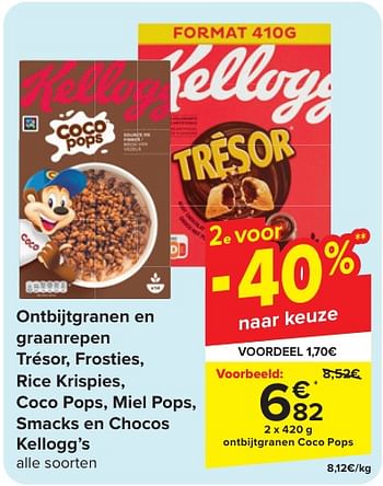 Promotions Ontbijtgranen coco pops - Kellogg's - Valide de 24/04/2024 à 06/05/2024 chez Carrefour