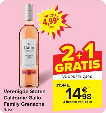 Promotions Verenigde staten californië gallo family grenache rosé - Vins rosé - Valide de 24/04/2024 à 06/05/2024 chez Carrefour