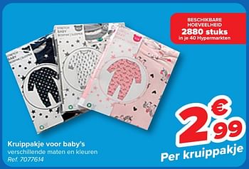 Promotions Kruippakje voor baby`s - Produit maison - Carrefour  - Valide de 24/04/2024 à 06/05/2024 chez Carrefour
