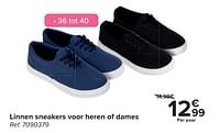 Promoties Linnen sneakers voor heren of dames - Huismerk - Carrefour  - Geldig van 24/04/2024 tot 06/05/2024 bij Carrefour