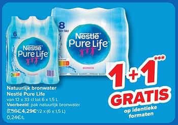 Promotions Natuurlijk bronwater nestlé pure life - Nestlé - Valide de 24/04/2024 à 06/05/2024 chez Carrefour