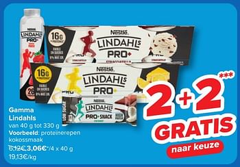Promotions Proteïnerepen kokossmaak - Lindahls - Valide de 24/04/2024 à 06/05/2024 chez Carrefour