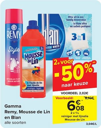 Promotions Reiniger met lijnolie mousse de lin - Produit maison - Carrefour  - Valide de 24/04/2024 à 06/05/2024 chez Carrefour