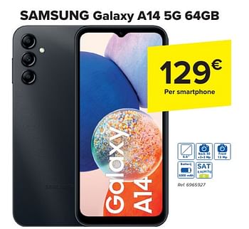 Promotions Samsung galaxy a14 5g 64gb - Samsung - Valide de 24/04/2024 à 06/05/2024 chez Carrefour
