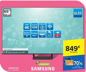 Promotions Samsung qled tv qe65q70c - Samsung - Valide de 24/04/2024 à 06/05/2024 chez Carrefour