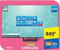 Promoties Samsung qled tv qe65q70c - Samsung - Geldig van 24/04/2024 tot 06/05/2024 bij Carrefour