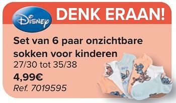 Promotions Set van 6 paar onzichtbare sokken voor kinderen - Disney - Valide de 24/04/2024 à 06/05/2024 chez Carrefour