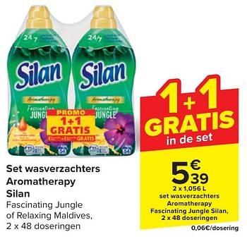 Promotions Set wasverzachters aromatherapy fascinating jungle silan - Silan - Valide de 24/04/2024 à 06/05/2024 chez Carrefour