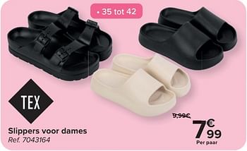 Promotions Slippers voor dames - Tex - Valide de 24/04/2024 à 06/05/2024 chez Carrefour