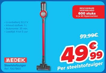 Promotions Steelstofzuiger - Medek - Valide de 24/04/2024 à 06/05/2024 chez Carrefour