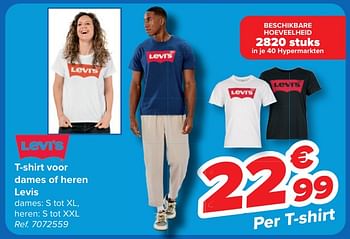 Promotions T shirt voor dames of heren levis - Levis - Valide de 24/04/2024 à 06/05/2024 chez Carrefour