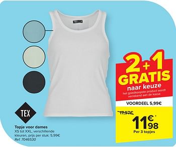 Promoties Topje voor dames - Tex - Geldig van 24/04/2024 tot 06/05/2024 bij Carrefour