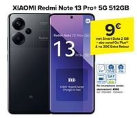 Promoties Xiaomi redmi note 13 pro+ 5g 512gb - Xiaomi - Geldig van 24/04/2024 tot 06/05/2024 bij Carrefour