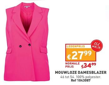 Promotions Mouwloze damesblazer - Produit maison - Trafic  - Valide de 24/04/2024 à 29/04/2024 chez Trafic