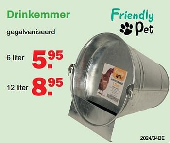 Promotions Drinkemmer - Friendly pet - Valide de 22/04/2024 à 11/05/2024 chez Van Cranenbroek