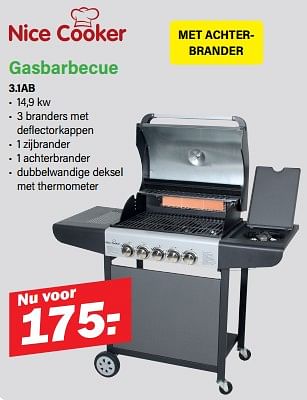 Promoties Gasbarbecue 3.1ab - Nice Cooker - Geldig van 22/04/2024 tot 11/05/2024 bij Van Cranenbroek