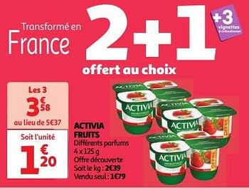 Promoties Activia fruits - Danone - Geldig van 23/04/2024 tot 29/04/2024 bij Auchan