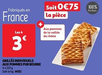 Promoties Grillés individuels aux pommes pur beurre - Huismerk - Auchan - Geldig van 23/04/2024 tot 29/04/2024 bij Auchan